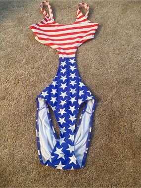 Rue21 Red & White Striped One-Piece Swimsuit